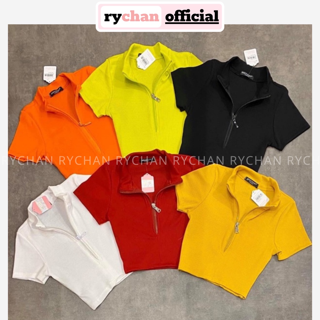 Áo Croptop Đi Biển Đi Café Cùng Bạn Bè Dây Kéo Tay Ngắn Quyến Rũ [ẢNH THẬT CUỐI] - MOI004
