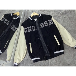 Áo khoát bomber nhung tăm 2 lớp