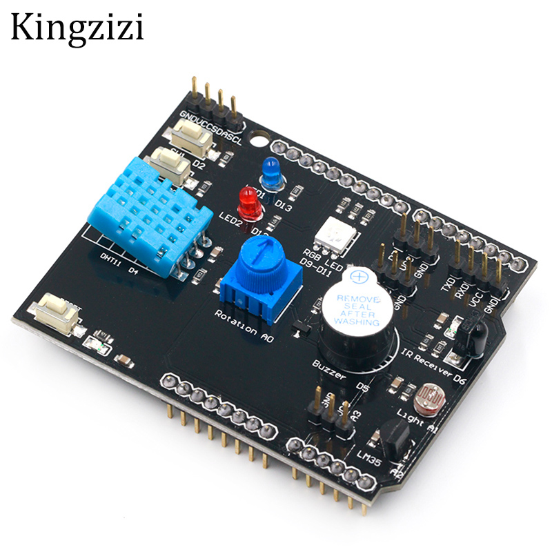 Bảng Mạch Cảm Biến Nhiệt Độ Độ Ẩm Dht11 Lm35 Cho Arduino Uno R3 Rgb Led IR Receiver Buzzer I2C