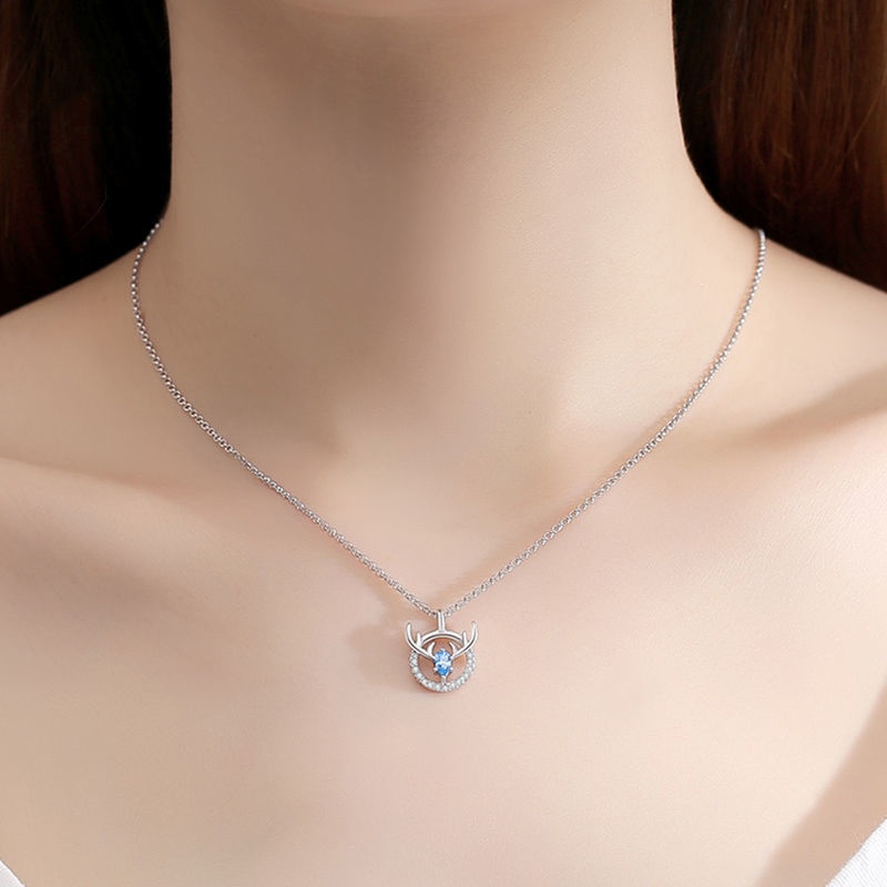 ✨Nobel✨Dây Chuyền Bạc 925 Mặt Sừng Hươu Phong Cách Hàn Quốc Thời Trang Cho Cặp Đôi
