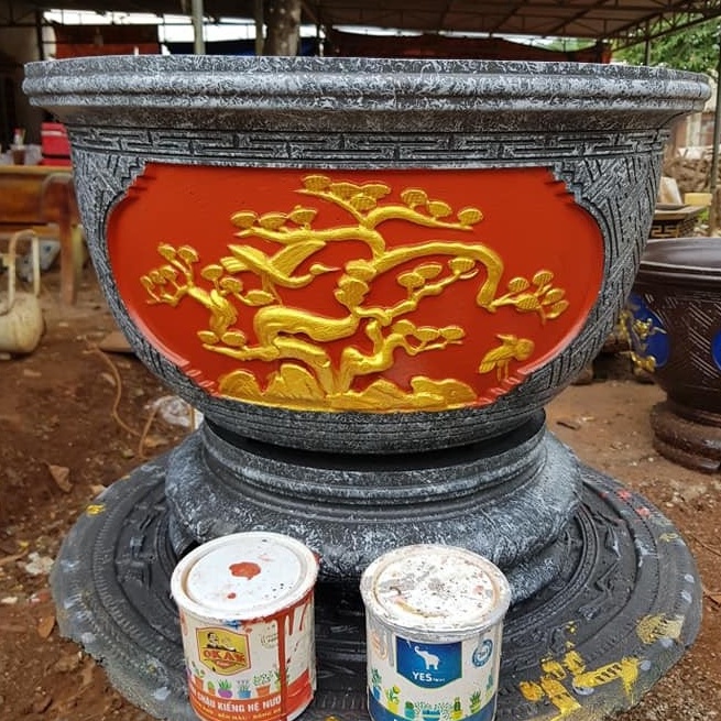 Khuôn đúc chậu cảnh Tròn 70 kết hợp Chân Đôn, Nhựa ABS mới 100% Dùng làm chậu cây cảnh bonsai ngoài trời