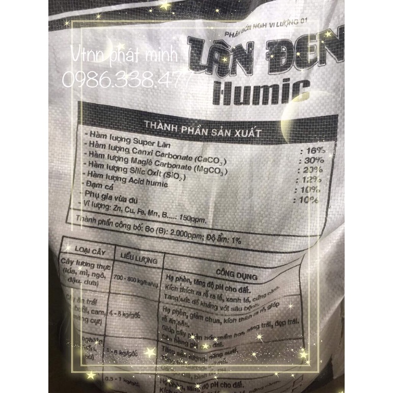 Phân Lân Đen Humic, Cải Tạo Đất- Hạ Phèn,  1kg