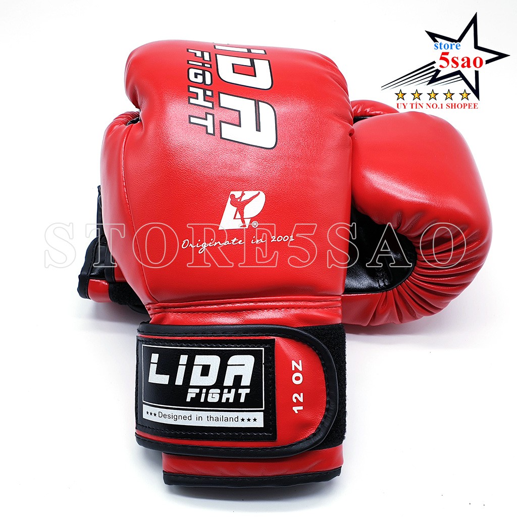 Găng tay boxing LIDA Fighht cao cấp ⚡FREESHIP⚡ Găng tay đấm bốc loại tốt mẫu đẹp