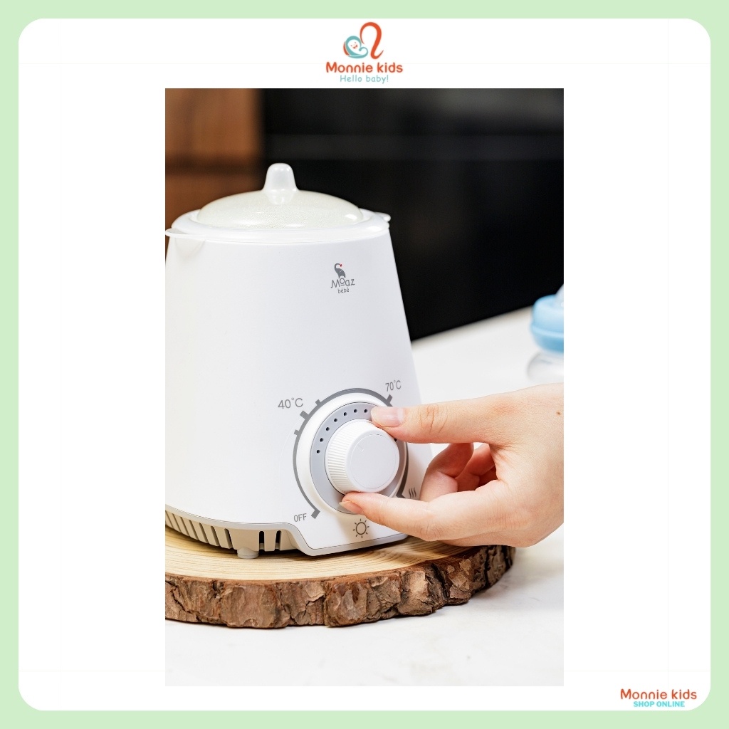 Máy hâm sữa tiệt trùng cho bé Moaz Bebe MB039, máy ủ sữa và thức ăn thông minh - Monnie Kids