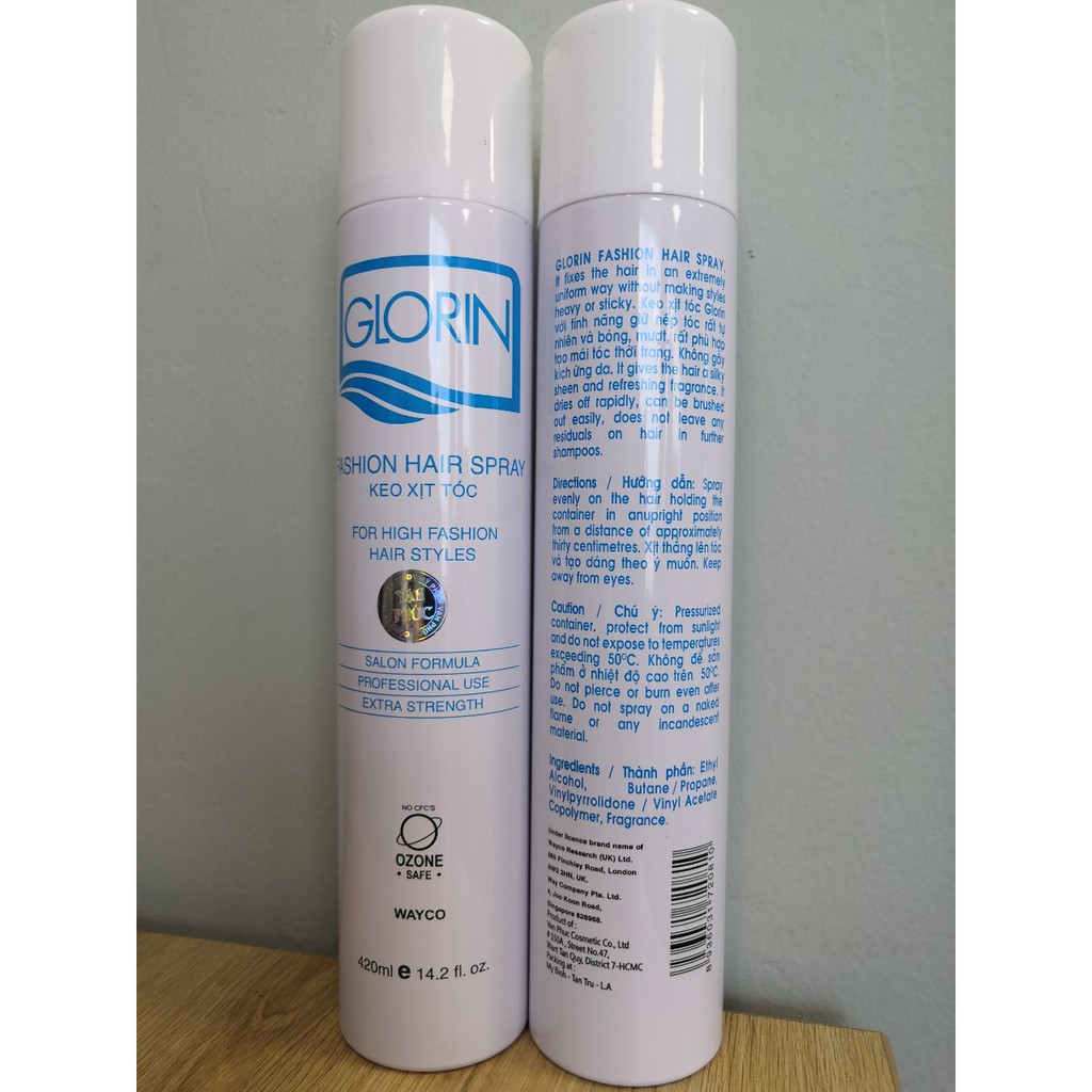 Keo xịt tóc Glorin Fashion Hair Spray 420ml - hàng sẵn (chai màu trắng) - gel mềm tóc