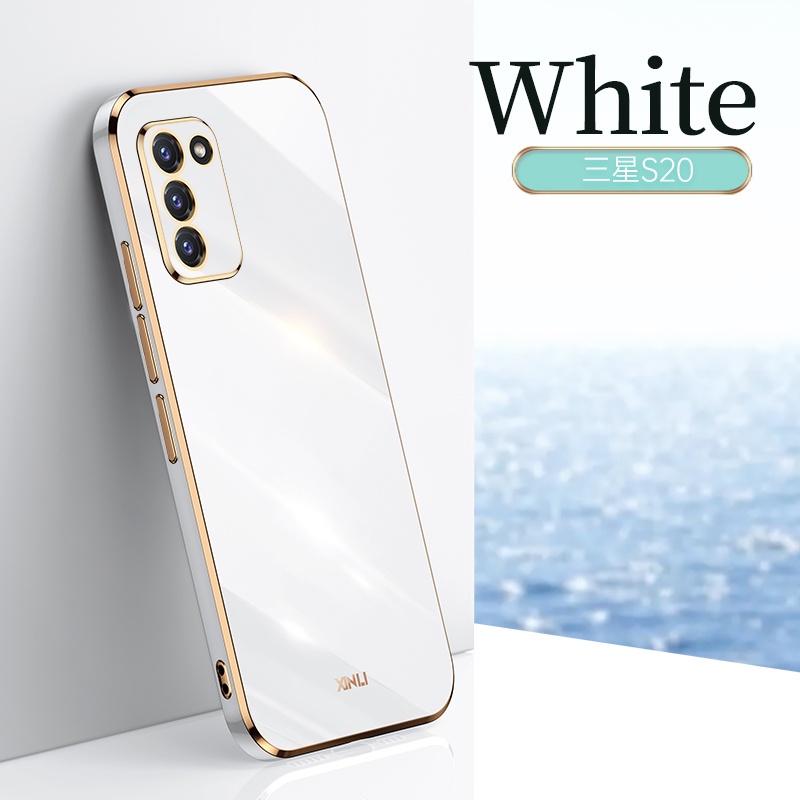 Ốp điện thoại silicon mạ vàng sang trọng cho Samsung Galaxy S21 Plus S20 Ultra S20FE
