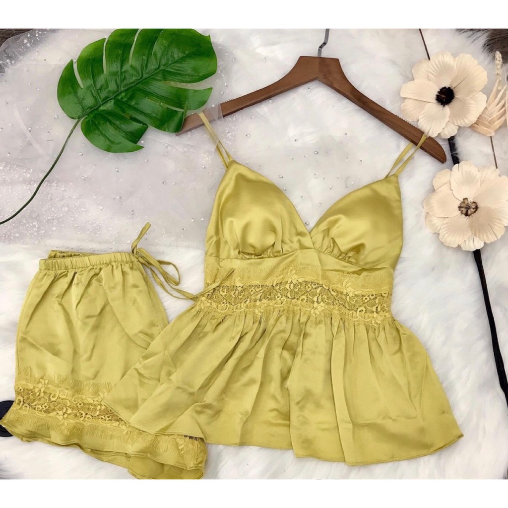 [FREESHIP 50K] Bộ Ngủ Ren NHIHOUSE71 Quần Đùi Bèo Áo Cúp Ngực Sexy Freesize Dưới 55kg | BigBuy360 - bigbuy360.vn