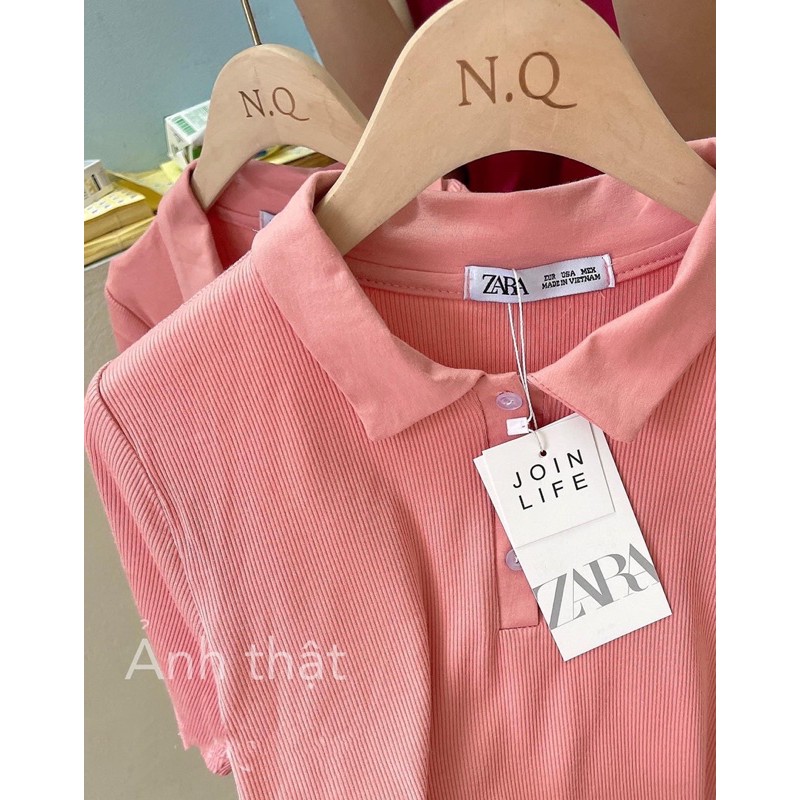 Áo polo len hồng zara