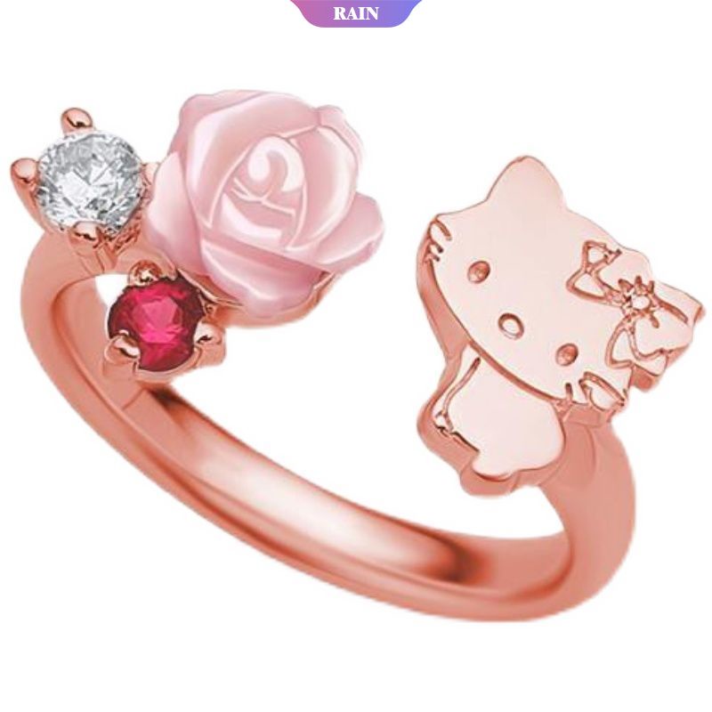SANRIO Vòng cổ Mặt Hình Mèo Hello Kitty Dễ Thương Có Thể Điều Chỉnh Kích Thước
