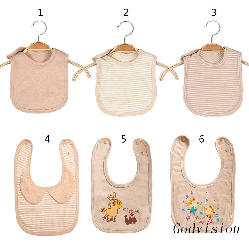 Yếm Ăn Cotton Hai Lớp Mềm Mại Dành Cho Bé Sơ Sinh