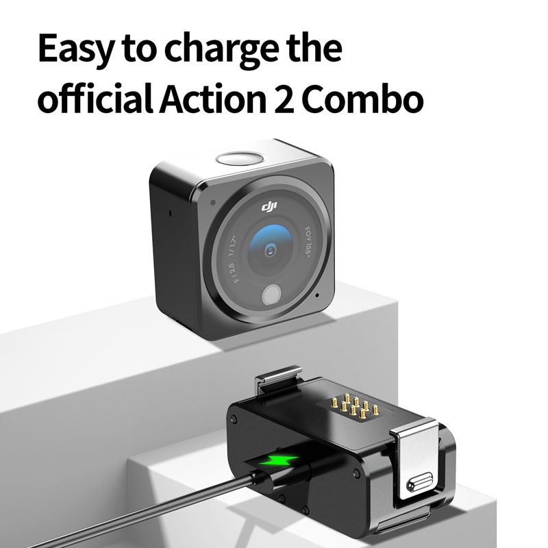 Đế Sạc Từ Tính Action 2 Kèm Giá Đỡ Ba Chân 1/4 Lỗ Cắm Sạc Cho Camera DJI OSMO Action2