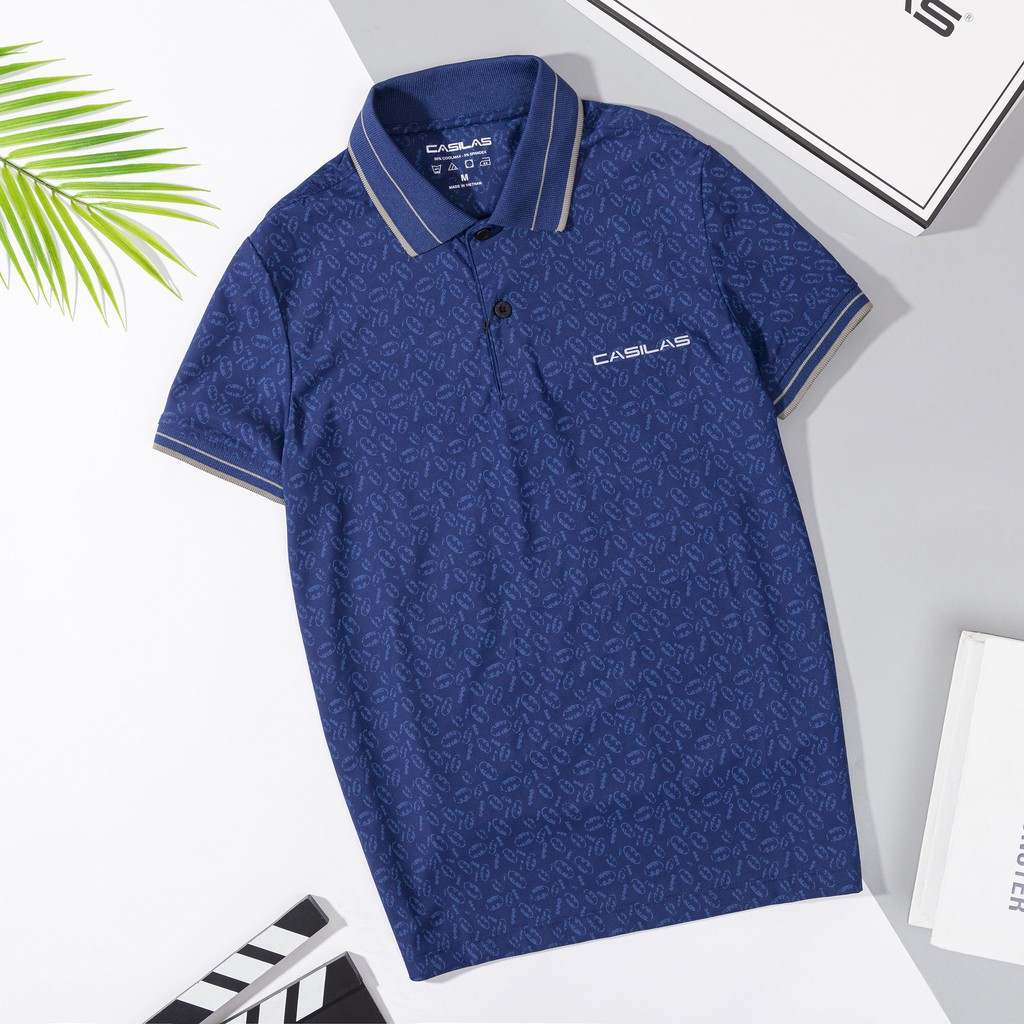 Áo thun nam tay ngắn ⚡CASILAS⚡Áo thun nam tay ngắn có cổ in họa tiết vải coolmax xuất xịn, chuẩn form thanh lịch P2112 | BigBuy360 - bigbuy360.vn