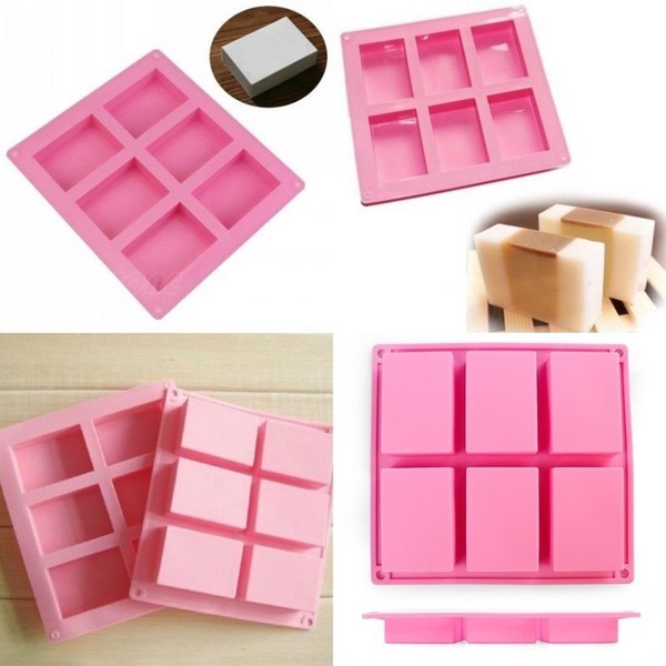 Khuôn Silicone Làm Xà Phòng Gồm 6 Ngăn 8cmx5.4cmx2.4cm Tiện Lợi