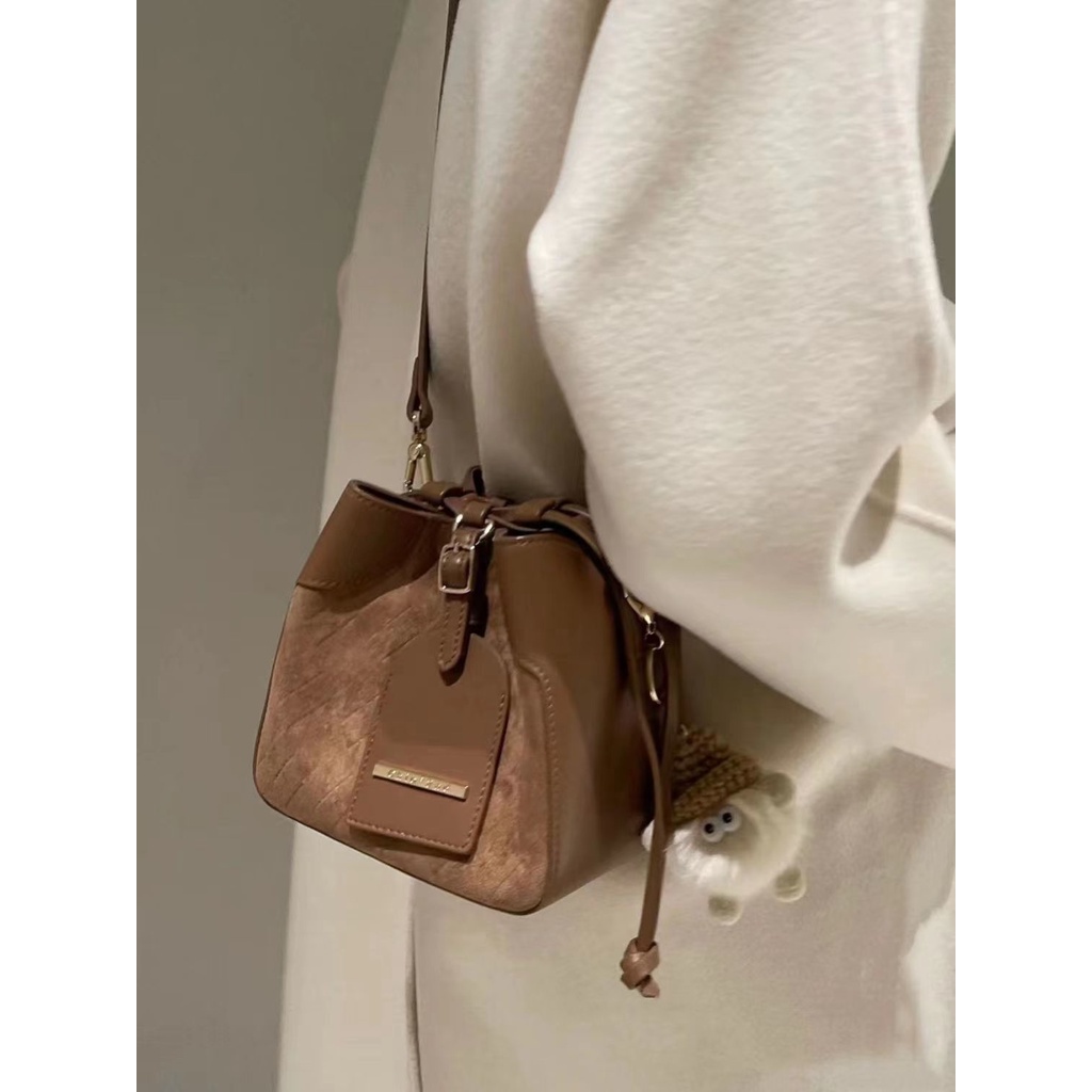 Túi Xách Bucket Một Bên Vai Thời Trang Thu Đông 2022 Phong Cách Retro Cho Nữ