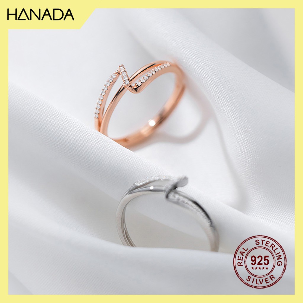 Nhẫn Bạc 925 Hanada N1234.R.2.S.240.0644 Chữ Z Đá N8