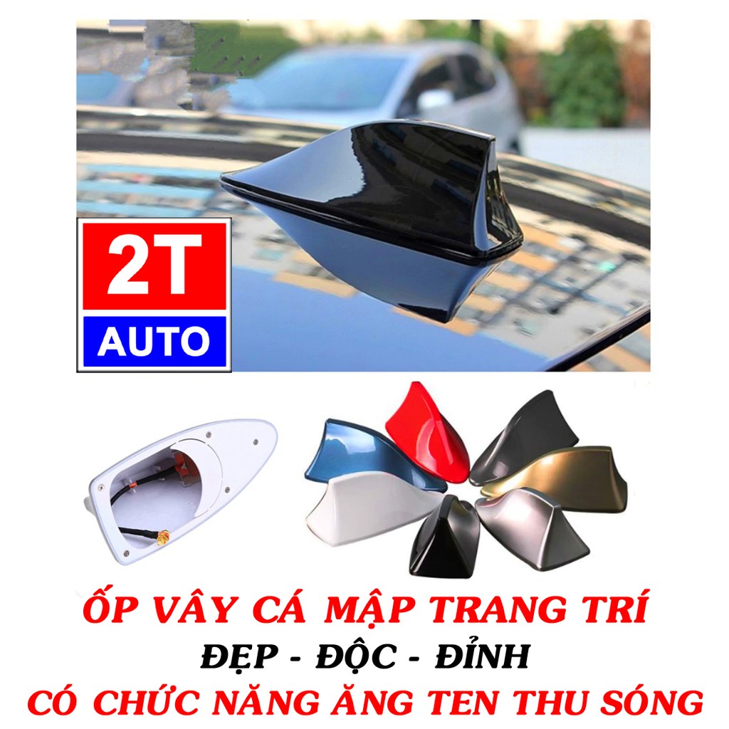 Ốp ăng ten vây cá trang trí nóc ô tô xe hơi cao cấp, có chức năng antenna, angten thu sóng FM  SKU: 290