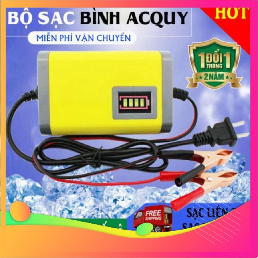 Sạc ắc quy 12V-2AH sạc bình ắc quy ô tô, xe máy từ 12Ah đến 20Ah