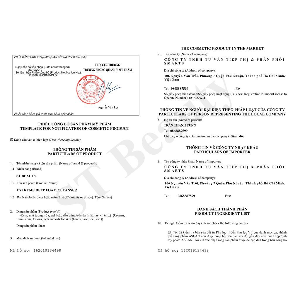 Sữa rửa mặt kềm dầu, ngăn ngừa mụn ST beauty cân bằng độ ẩm làm sạch thông thoáng lỗ chân lông 100ml Hàn Quốc