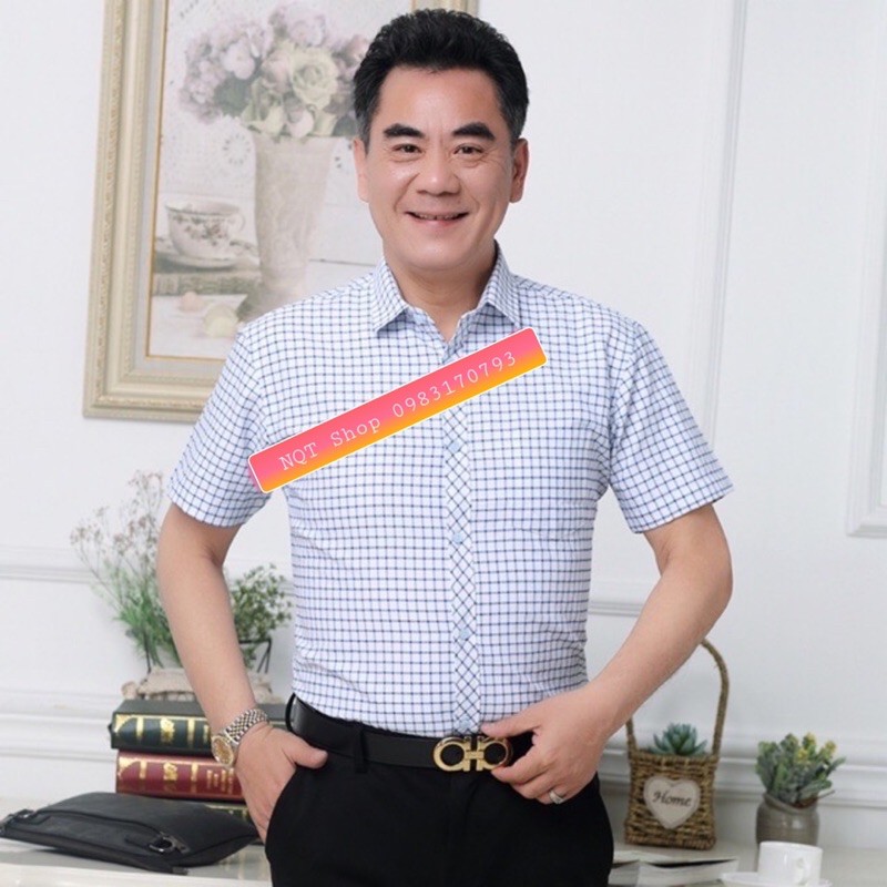 (Giá Ưu Đãi) Áo Sơ Mi Cộc Tay Nam Trung Niên Hàng Loại Đẹp