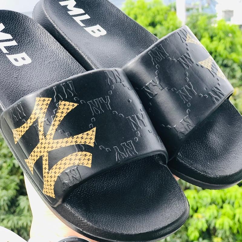 Dép unisex 𝐌𝐋𝐁 ❤️FREESHIP + Hộp❤️ dép đúc mlb monogram ny bóng chày quai ngang thể thao nam nữ in nổi NY, đủ màu