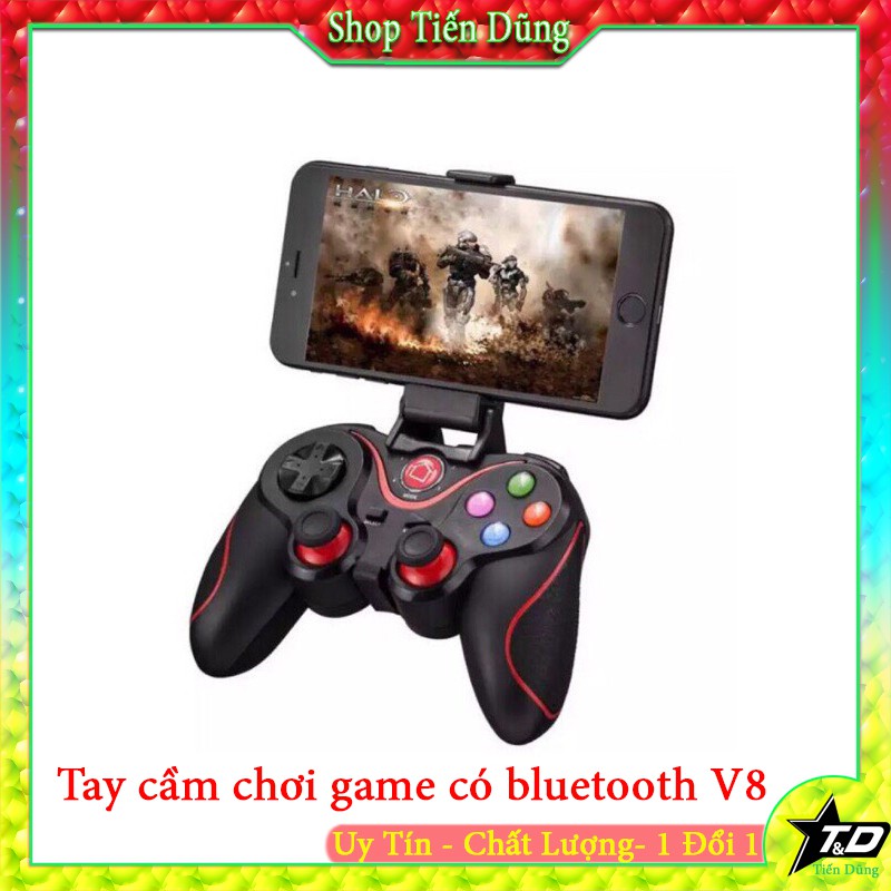 Tay cần chơi game Bluetooth V8 hỗ trợ tất cả các dòng Bluetooth