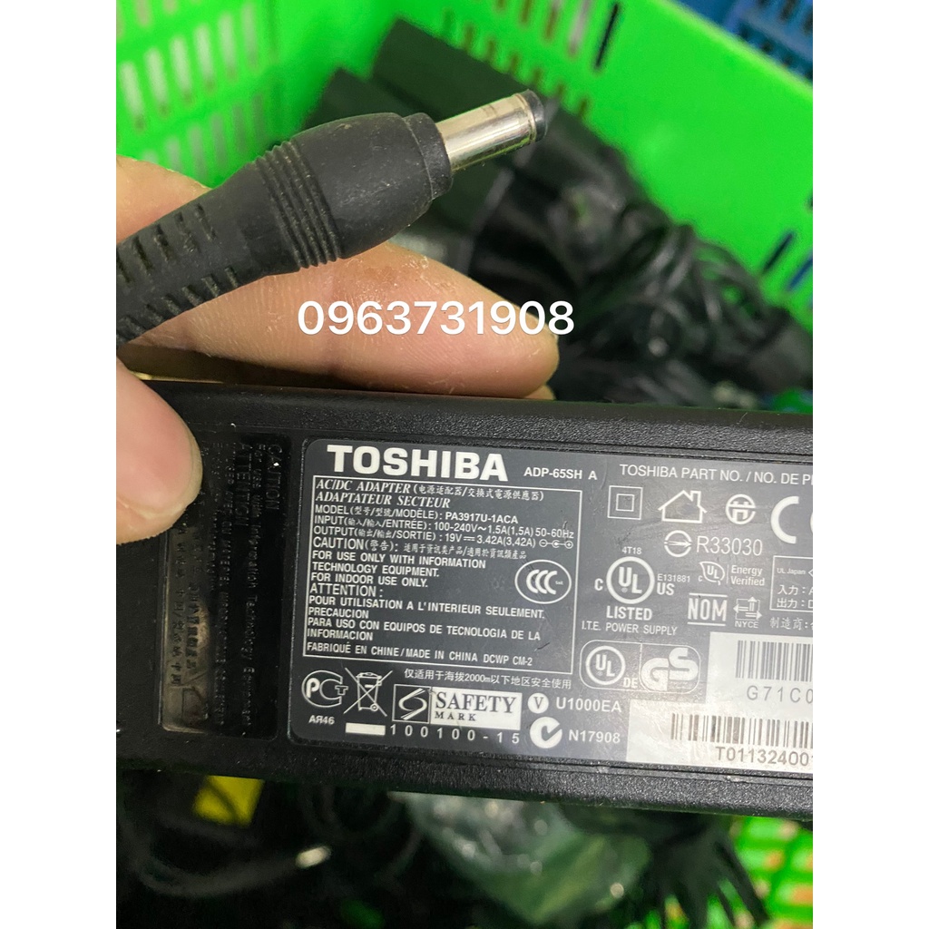 Sạc Pin Laptop Toshiba 19V 3.42A chính hãng Toshiba