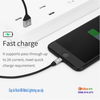 Cáp dù cổng lightning Rock M5 Metal Lightning cao cấp