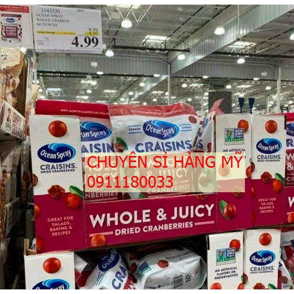 Nam Việt Quất Sấy Khô Patience Fruit & Co Organic Whole Cranberries