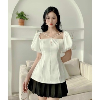 Áo peplum tay bồng dễ thương