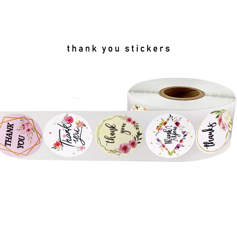 500pcs Thank You Stickers Seal Labels Handmade Flower Sticker Scrapbooking for Gift Decoration