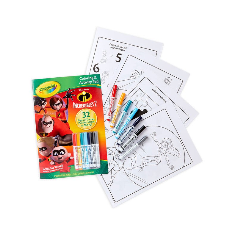 Bộ Sách tô màu Crayola Incredibles 2, Kèm bút lông Pip Squeaks - 403550000