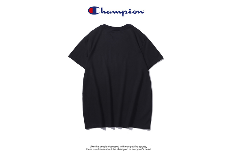 Áo Thun Cotton Tay Ngắn Cổ Tròn Thêu Chữ Champion Thời Trang Cho Phụ Nữ
