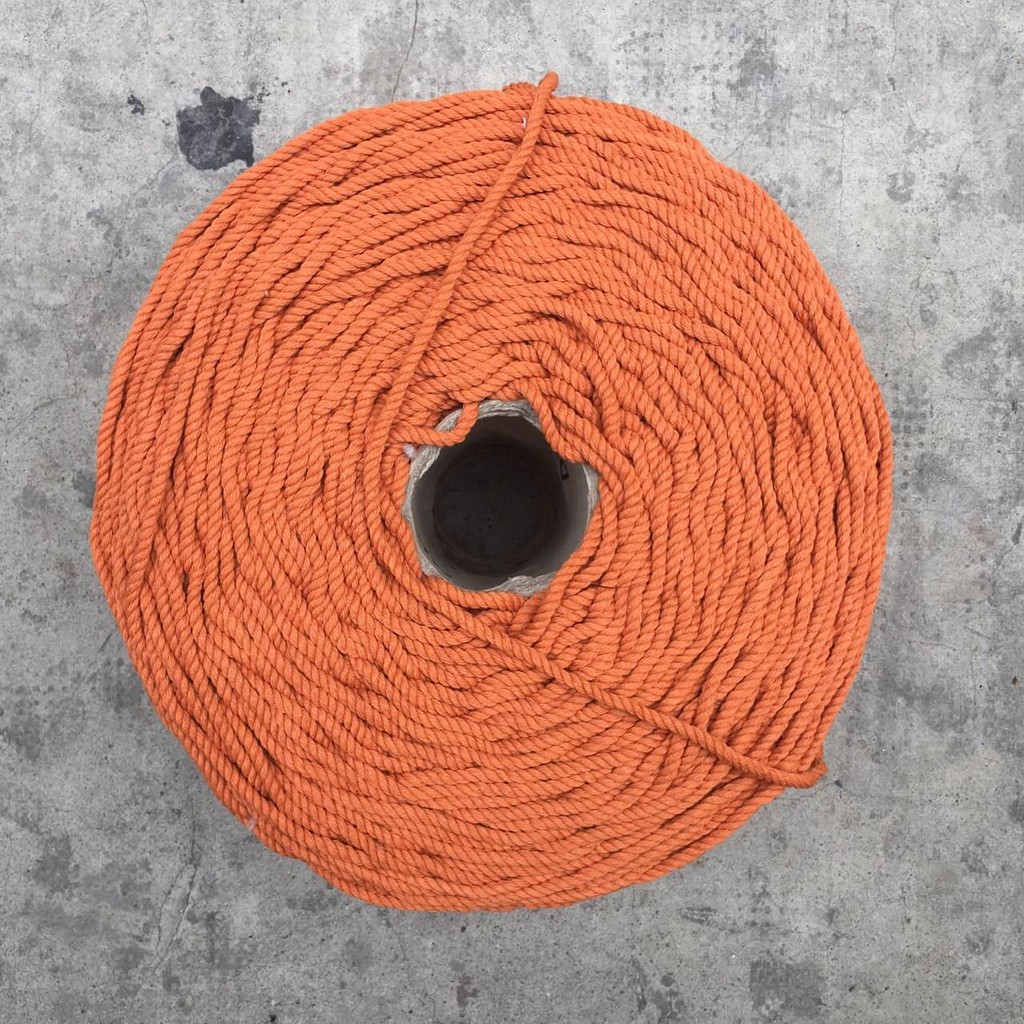 Dây thừng cotton màu Cam size 3mm thắt Macrame