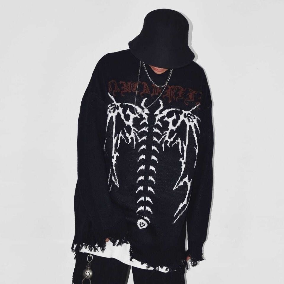 Áo Sweater Phong Cách Cổ Điển Goth Punk Harajuku Mới 2023 Y2k Cho Nữ