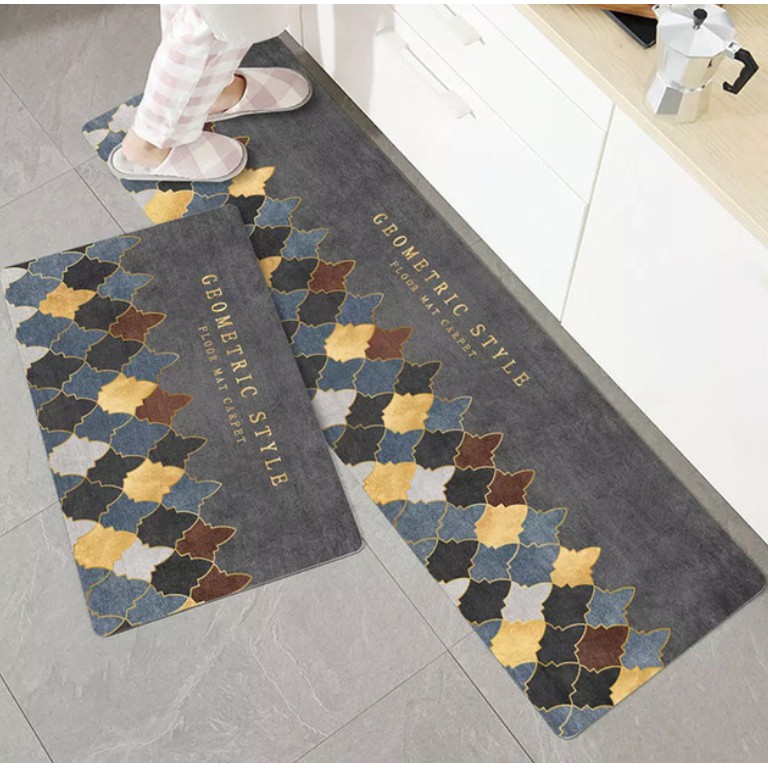 Bộ 2 tấm thảm bếp mẫu họa tiết hiện đại (nhiều mẫu)
