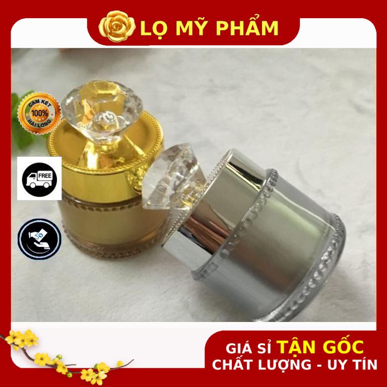 Hủ Đựng Kem ❤ GIÁ TỐT NHẤT ❤ Hủ chiết kem hột xoàn 5g,15g vàng,bạc đựng mỹ phẩm , phụ kiện du lịch
