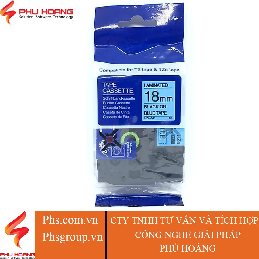 Combo máy in nhãn Brother PT-E500VP và Combo tương thích 5 nhãn in Pze/Tz2/Hze khổ 18mm