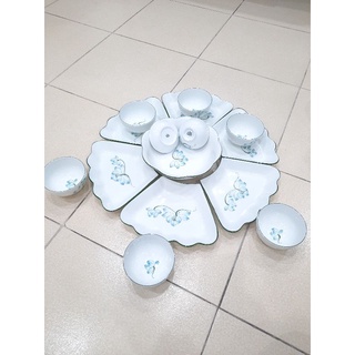 Bát đĩa hoa mặt trời sứ Bát Tràng