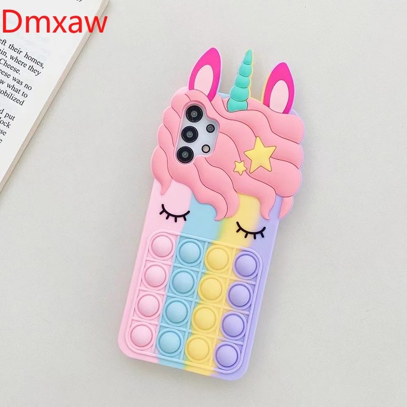 Ốp điện thoại mềm hình kỳ lân 3D cho Samsung Galaxy A32 5g S21 Ultra Plus A01 A71 A31 A51 4g A12 5g A21 A20 A30 A11 A10E
