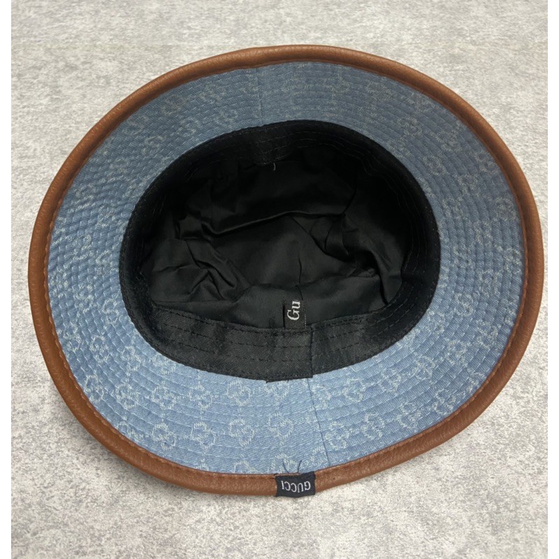 MŨ BUCKET JEAN VIỀN DA LOGO CUCCI HOT