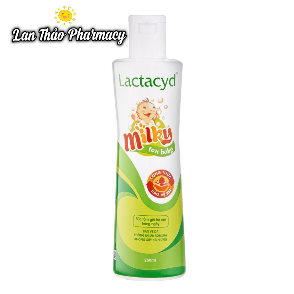 Lactacyd Milky 250ml﻿ Sanofi Chính Hãng Sữa Tắm Gội An Toàn Cho Bé Nhỏ Giá Sỉ