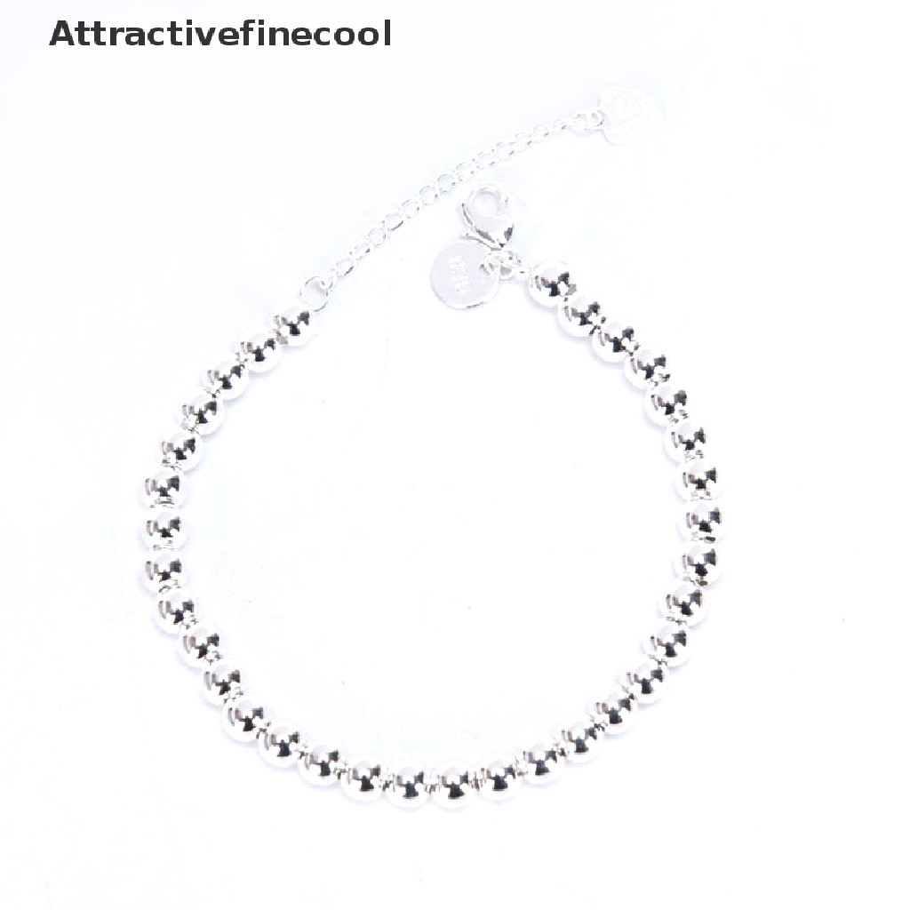 Vòng tay nữ chuỗi hạt tròn màu bạc thời trang