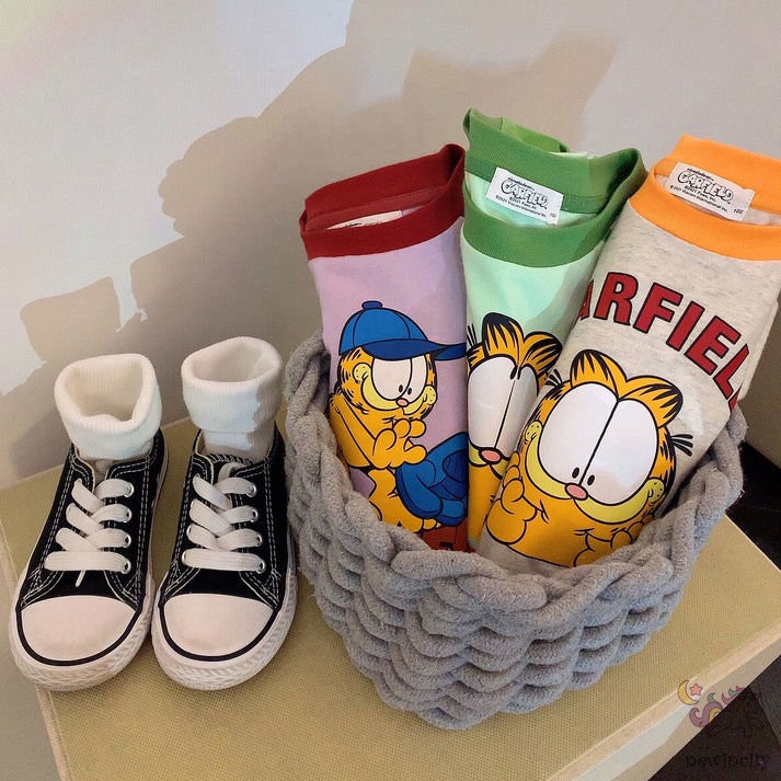 Đầm tay ngắn in hoạt hình phong cách mùa hè Hàn Quốc cho bé gái