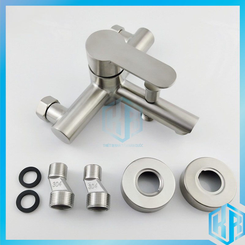 Củ sen tắm nóng lạnh inox 304 trắng mờ kiểu tròn dùng cho hệ thống vòi sen cao cấp siêu bền, chống gỉ