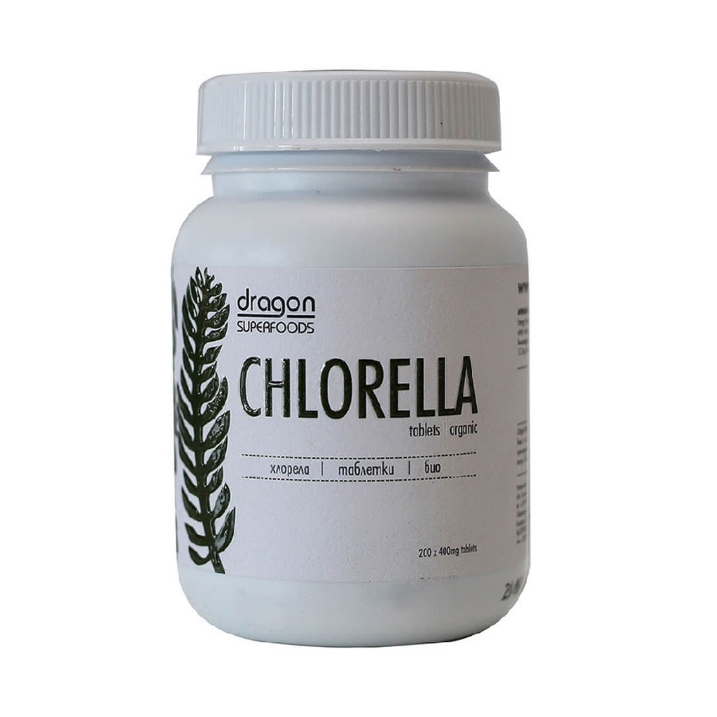 Tảo Spirulina và Chlorella hữu cơ dạng viên 80gr (200 tabsx400mg) - Dragon Superfoods