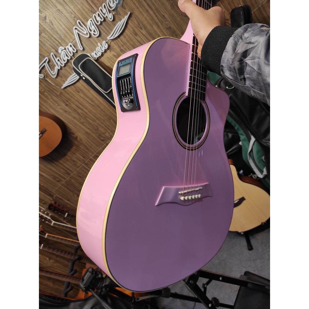 Guitar Màu Hồng T01H Gắn EQ LC5