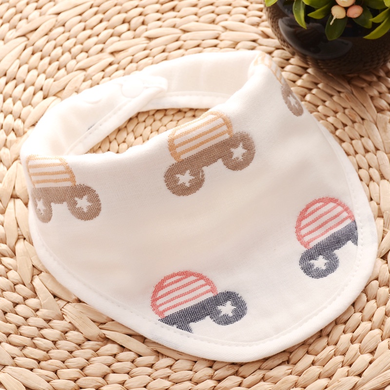 Khăn Choàng Cổ Bằng cotton Hai Lớp Họa Tiết Hoạt Hình Cho Bé