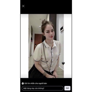Áo Len Vân Trám Lỗ Quảng Châu Cổ Bẻ