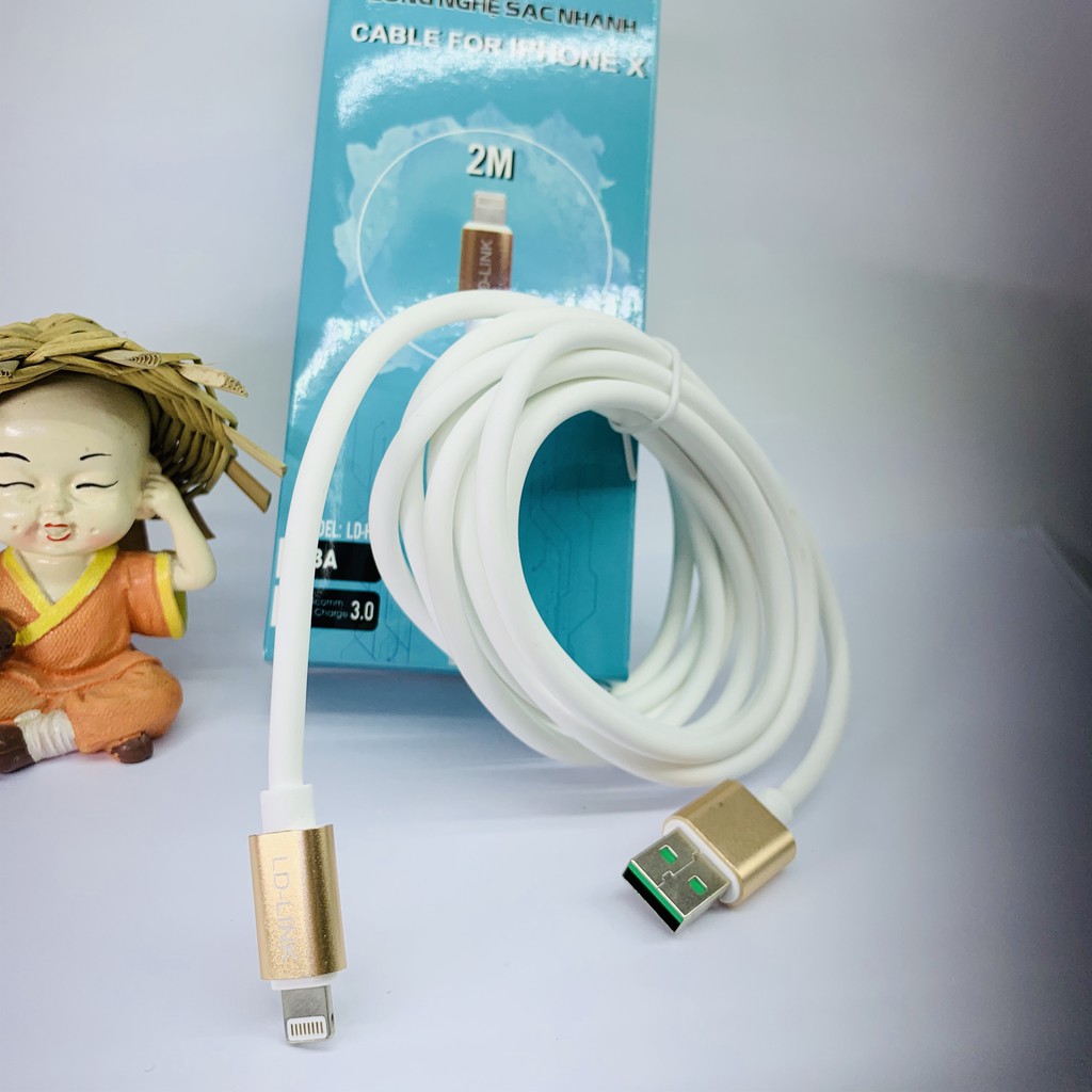 CÁP DÂY SẠC iphone LDlink chính hãng dài 2m, BẢO HÀNH 36 THÁNG 1 ĐỔI 1 trong mọi trường hợp, kể cả đứt gãy vẫn đổi