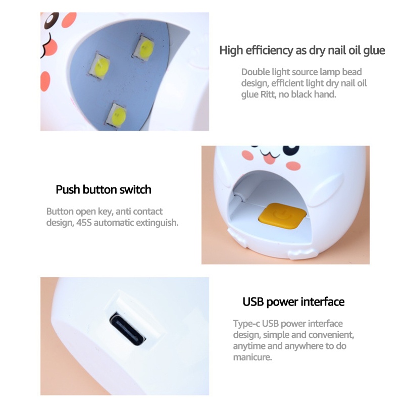 Đèn Led Uv Hong Khô Sơn Móng Tay Hình Quả Trứng Dễ Thương